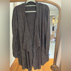 Barefoot Dreams Plush Open-Front Cardigan - Dark Brown l xl
